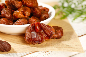 Gaozhou Dried Lychee Fruits - Traditional Chinese Preserved Sweet Meat in Bowl