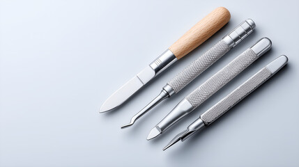Fototapeta premium Elevate your nail care with this sleek, professional manicure tool set for a flawless at-home salon experience