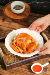 Braised Pork Knuckle with Soy Sauce - Traditional Asian Comfort Food Dish