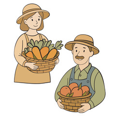 man with a basket of apples