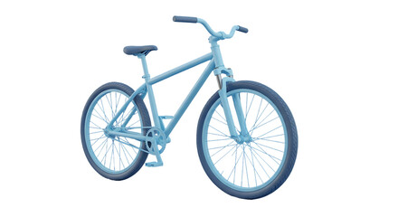 Fototapeta premium An aesthetically pleasing blue bike representing healthy lifestyle on a transparent background with a simple clean