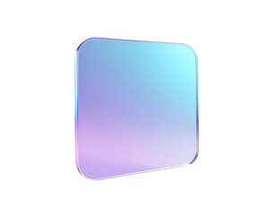 Minimal 3D glass style rounded square shape in purple and blue gradient. Perfect for