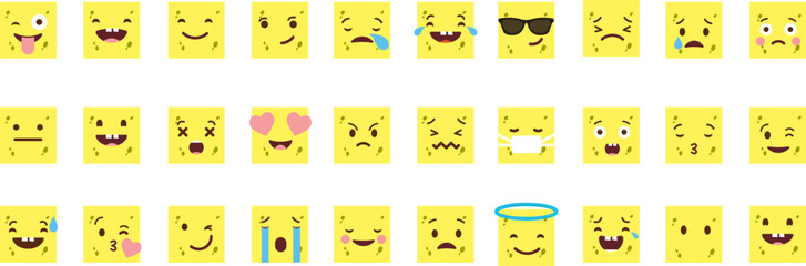 Emoji Faces Icon Set for Emotional Expression, Reaction UI, and Social Media Design