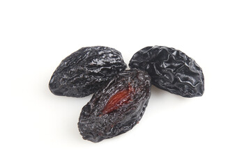 Xinjiang Dried Prunes Fresh Organic Fruit Snack Natural Food Ingredient White Background