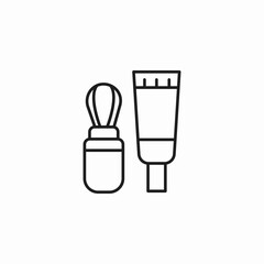 makeup brush and cream icon sign vector