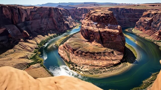 Majestic Horseshoe Bend - Aerial View of Colorado River Canyon.