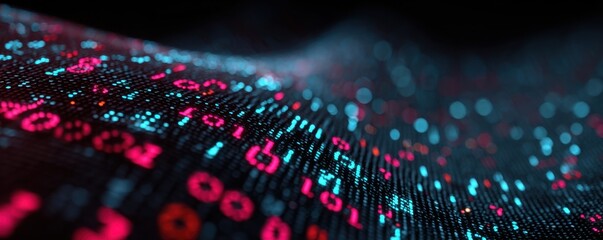 Dynamic Data Wave with Binary Code and Digital Information Flow Abstract Design