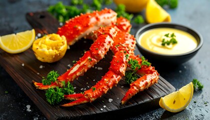 Crab legs with butter dip