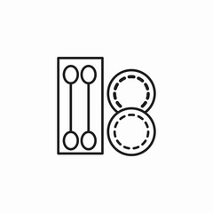 two q-tips with makeup remover pads icon sign vector
