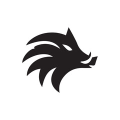 2d wild boar logo with white background