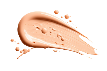 Light peach-toned makeup foundation smudge