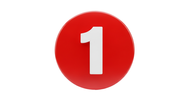 A bold proclamation of leadership showcasing the number one against a vibrant red backdrop presented in sharp focus with