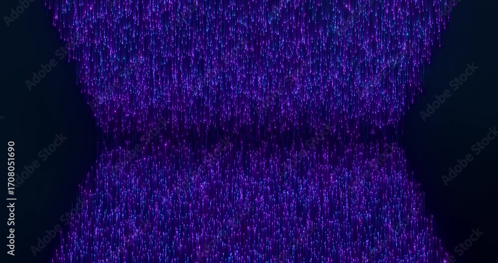 Poster digital rain loop vertical particle stream in blue and pink