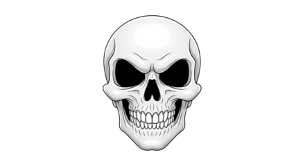 A haunting white skull stares from the void its hollow eyes hinting at forgotten stories in stark grayscale against