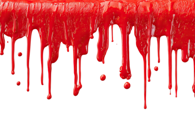 Red dripping paint or liquid