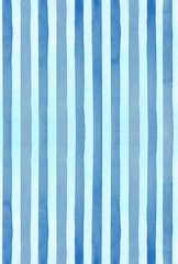 Naklejka premium Rayures verticales à l'aquarelle bleu et bleu clair