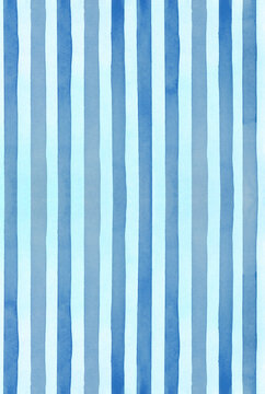 Rayures verticales &agrave; l'aquarelle bleu et bleu clair