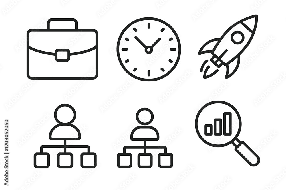 Poster business line icon set. modern vector graphic collection for web and app design. contains linear ico