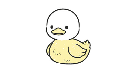 Cute cartoon baby duckling illustration, simple and adorable