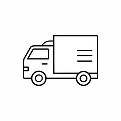 Delivery truck icon vector in black on white background