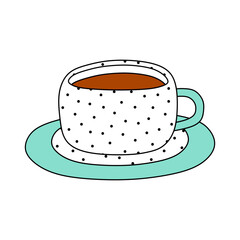 vintage polka dot tea cup vector