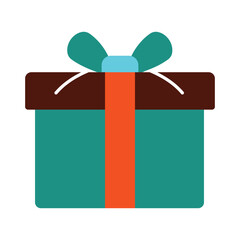 Wrapped Present Symbol for Holiday Celebrations. A vibrant and modern graphic for Christmas, birthdays, or anniversary gifts.