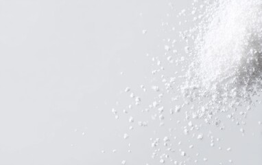 A close-up view of a pristine white sugar condiment jar, accompanied by a small, neatly arranged pile of fine white sugar powder, highlighting the simplicity and purity of the sugar jar and sugar