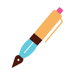 Creative Writing and Art Tool Symbol. A modern fountain pen graphic for signing documents, calligraphy, and design projects.