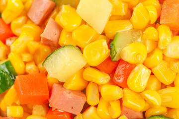 Fresh Gourmet Pasta Salad with Corn and Vegetables