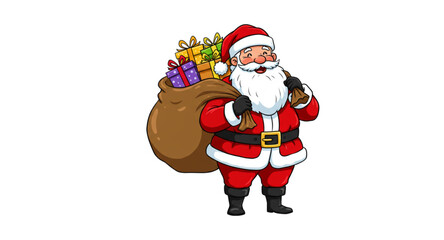 santa claus with christmas gifts