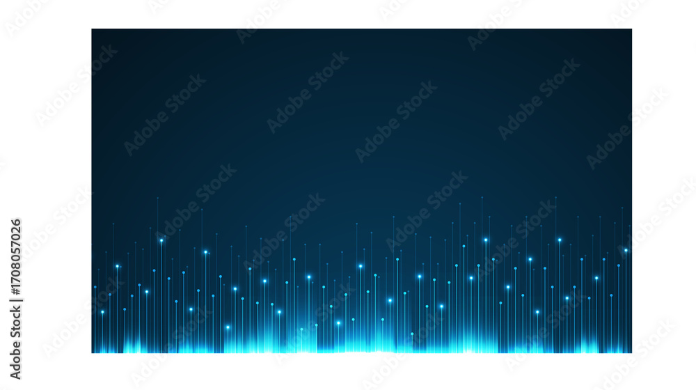 Wall mural abstract futuristic technology background with glowing blue digital data lines representing network 