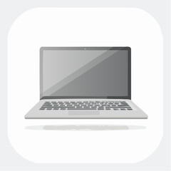 Gray Laptop Computer on White Background