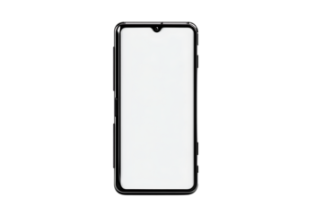 Sleek Black Smartphone with Protective Case, Ready for Action and Enhanced Durability Isolated on transparent background, cutout