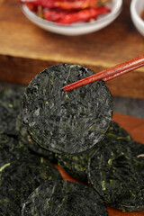 Dried Shredded Kelp Seaweed from Dalian Xiapu China with Chopsticks - Organic Sea Vegetable Food Ingredient