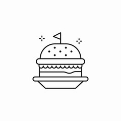 burger with flag icon sign vector