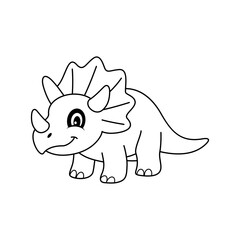 Coloring book Triceratops  cute vector design templates simple and modern concept, isolated on white background
