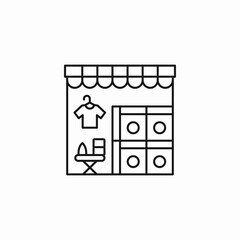 laundromat storefront building icon sign vector