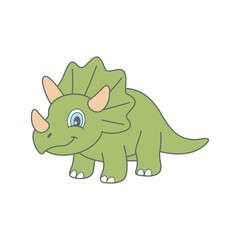 Coloring book Triceratops  cute vector design templates simple and modern concept, isolated on white background