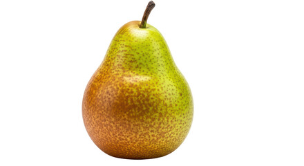 Isolated yellow and brown pear, healthy ripe fruit, whole, nutritious food for dessert diet