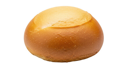Isolated kaiser roll for dinner, a tasty baked wheat dough pastry, rustic and healthy meal