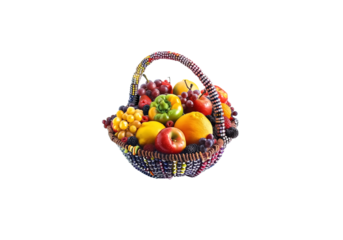 Fruit basket shaped like a quantum computer circuit, creative co