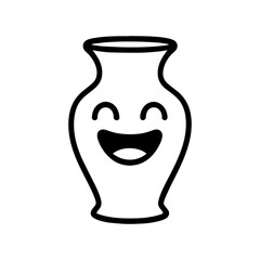character emotion vase joy vector on white background Vector icon character with emotion