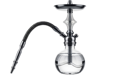 Isolated hookah apparatus with water, a smoking pipe, and a tray for tobacco to create smoke