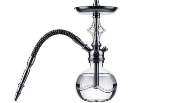 Isolated hookah apparatus with water, a smoking pipe, and a tray for tobacco to create smoke