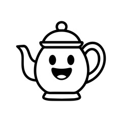 character emotion teapot joy vector on white background Vector icon character with emotion