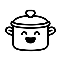 character emotion saucepan joy vector on white background Vector icon character with emotion