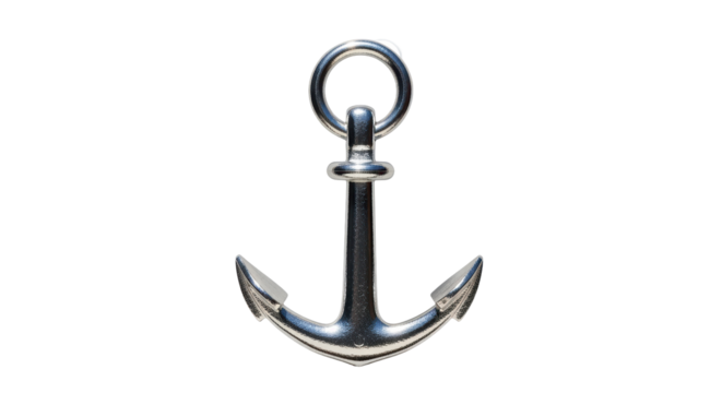 Isolated metallic anchor nautical symbol, boat safety, sea, ocean, marine life, summer