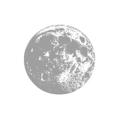 Detailed Lunar Surface Moon Illustration