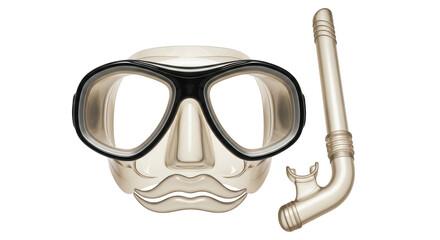 Isolated diving mask with snorkel for underwater exploration and snorkeling fun, summertime