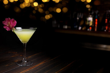 Yellow Cocktail on the Bar